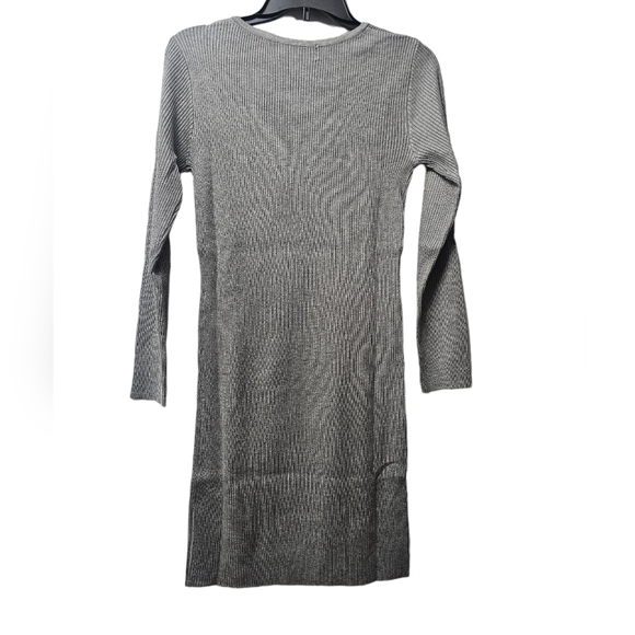 NWT Casual Fitted Sweater Mini Dress Gray Medium - Picture 4 of 4
